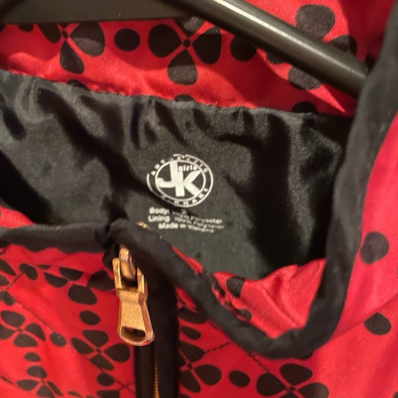JK Girls Zip Up Vest, Small, adorable Black/Red - Picture 4 of 7